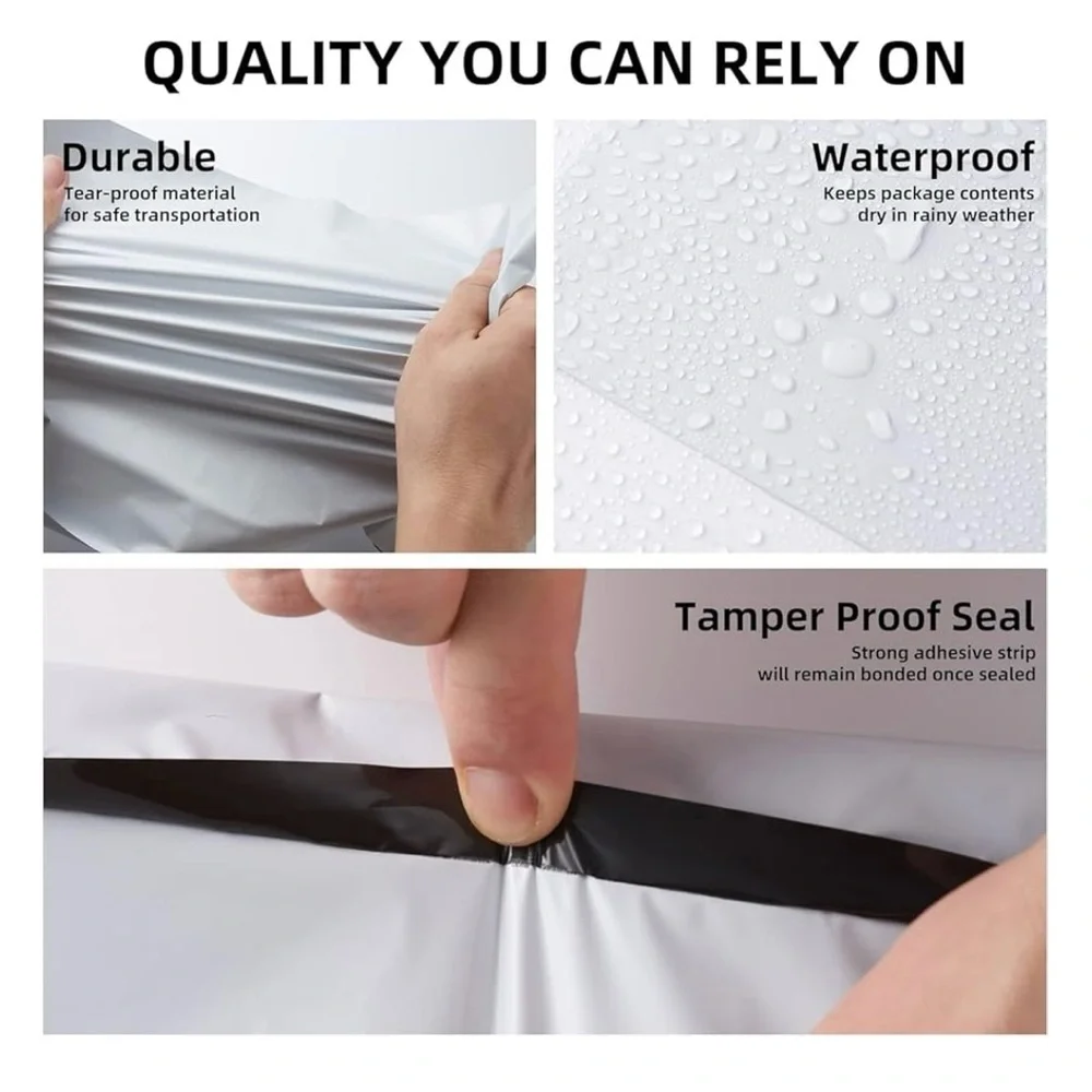 Set of 20 12x15.5 Black and White Poly Mailers
